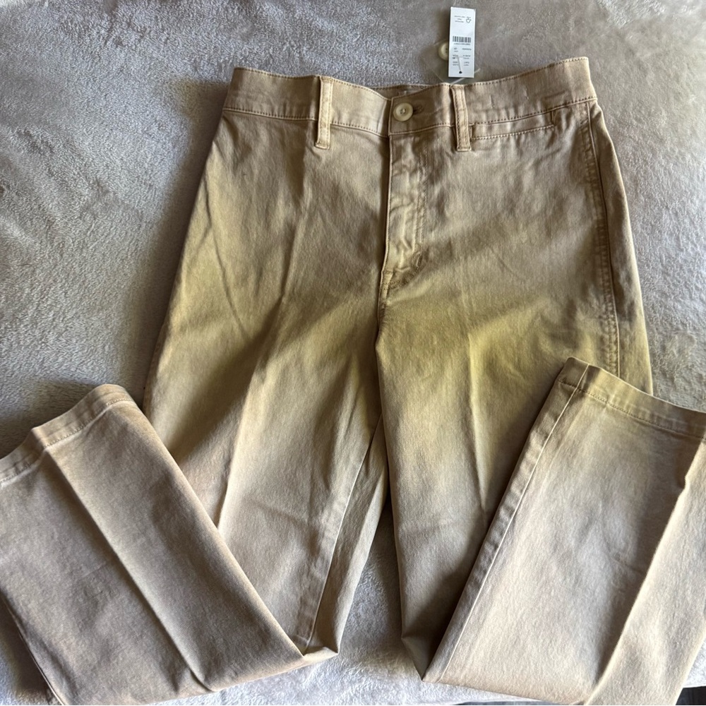 NWT J. CREW SLIM WIDE KHAKI CROP PANT. SOLD OUT EVERYWHERE. IMPOSSIBLE TO FIND!! - Picture 2 of 4